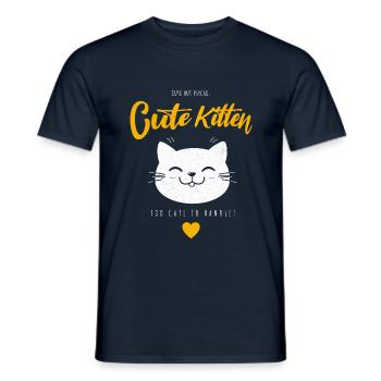Cute Kawaii Cat Head - "Cute Kitten" - Men's T-Shirt - navy - Front - AI Model Male 178 light (178cm)