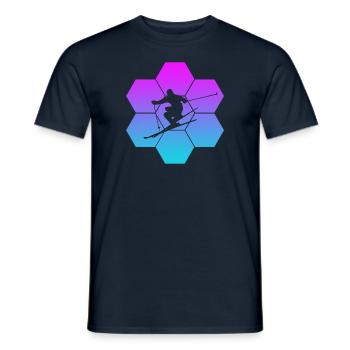 Skiing - Männer T-Shirt - Navy - Vorne - AI Model Male 178 light (178cm)
