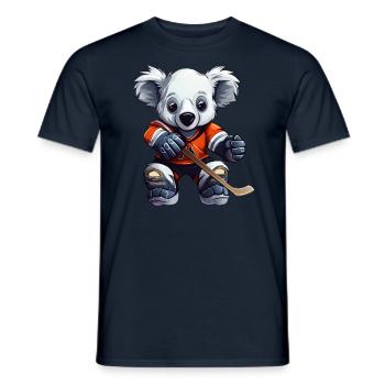 Eishockeyspieler Koala, Sportliches Tierdesign - Männer T-Shirt - Navy - Vorne - AI Model Male 178 light (178cm)