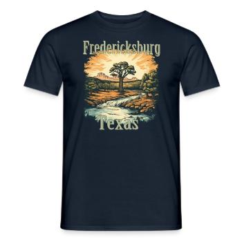 Chêne sur la rivière Barons Creek à Fredericksburg, Tex - T-shirt homme - marine - Devant - AI Model Male 178 light (178cm)