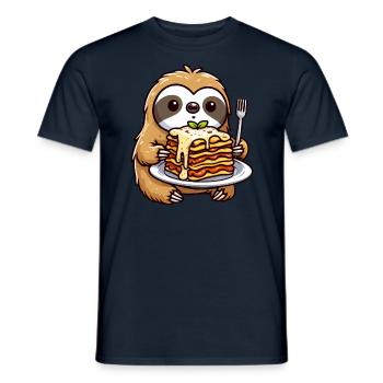 Sloth Pasta Lasagna Italian Food - Men's T-Shirt - navy - Front - AI Model Male 178 light (178cm)