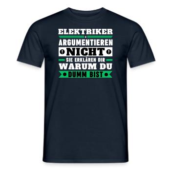 Electricians don't argue - Men's T-Shirt - navy - Front - AI Model Male 178 light (178cm)