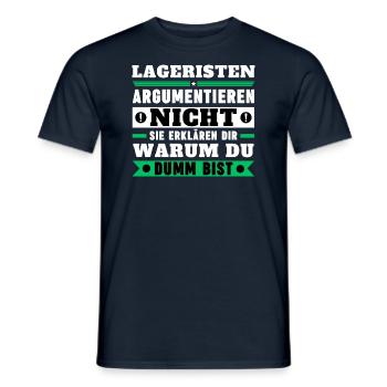 Les employés des entrepôts ne discutent pas - T-shirt homme - marine - Devant - AI Model Male 178 light (178cm)