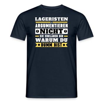 Warehouse clerks don't argue - Men's T-Shirt - navy - Front - AI Model Male 178 light (178cm)