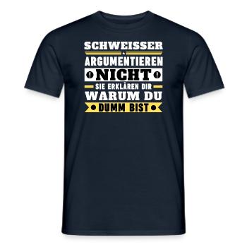 Les soudeurs ne se disputent pas - T-shirt homme - marine - Devant - AI Model Male 178 light (178cm)