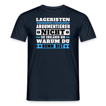 Warehouse clerks don't argue - Men's T-Shirt - navy - Front - AI Model Male 178 light (178cm)