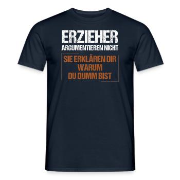 Les éducateurs ne discutent pas - T-shirt homme - marine - Devant - AI Model Male 178 light (178cm)