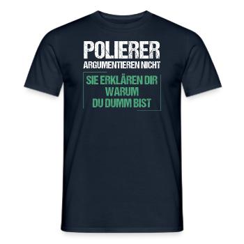 Les polisseurs ne discutent pas - T-shirt homme - marine - Devant - AI Model Male 178 light (178cm)