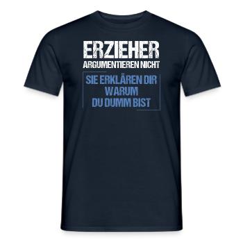 Les éducateurs ne discutent pas - T-shirt homme - marine - Devant - AI Model Male 178 light (178cm)