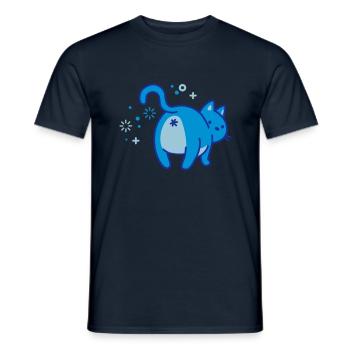 Katze Pups - Männer T-Shirt - Navy - Vorne - AI Model Male 178 light (178cm)