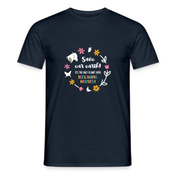 Islandpferde Save Our Planet Isländer Pferde Pony - Männer T-Shirt - Navy - Vorne - AI Model Male 178 light (178cm)