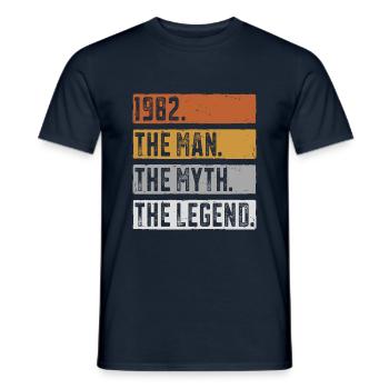 Born 1982 Man Myth Legend Birthday - Men's T-Shirt - navy - Front - AI Model Male 178 light (178cm)