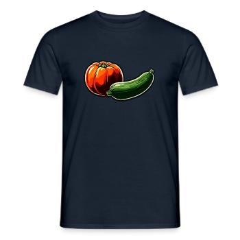 Food / Vegetables / Market / Vitamins / Design - Men's T-Shirt - navy - Front - AI Model Male 178 light (178cm)