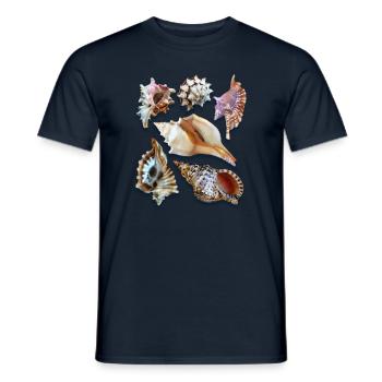 magnificent shells, Sea Shells, Beach - Men's T-Shirt - navy - Front - AI Model Male 178 light (178cm)