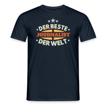 Der Beste Journalist der Welt - Männer T-Shirt - Navy - Vorne - AI Model Male 178 light (178cm)