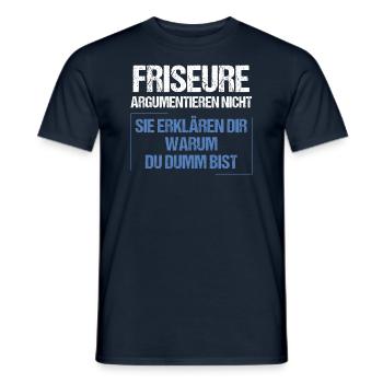 Friseure argumentieren nicht - Männer T-Shirt - Navy - Vorne - AI Model Male 178 light (178cm)