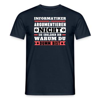 Les informaticiens ne discutent pas - T-shirt homme - marine - Devant - AI Model Male 178 light (178cm)