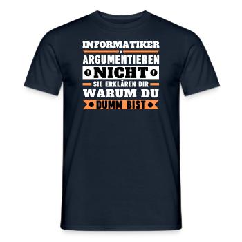 Les informaticiens ne discutent pas - T-shirt homme - marine - Devant - AI Model Male 178 light (178cm)