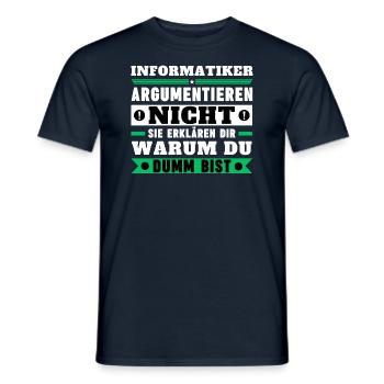 Les informaticiens ne discutent pas - T-shirt homme - marine - Devant - AI Model Male 178 light (178cm)