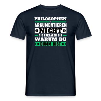 Les philosophes ne discutent pas - T-shirt homme - marine - Devant - AI Model Male 178 light (178cm)