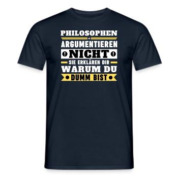 Les philosophes ne discutent pas - T-shirt homme - marine - Devant - AI Model Male 178 light (178cm)