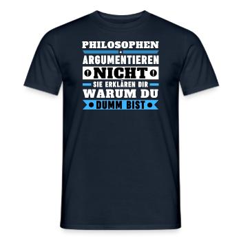 Les philosophes ne discutent pas - T-shirt homme - marine - Devant - AI Model Male 178 light (178cm)