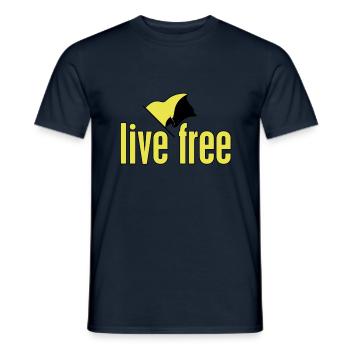 Live Free - Men's T-Shirt - navy - Front - AI Model Male 178 light (178cm)