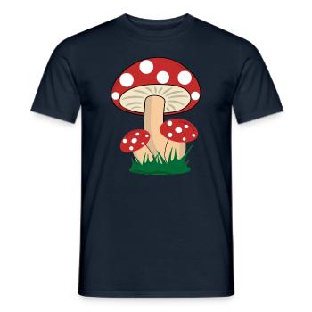 Pilze Fliegenpilze Steinpilz Wald Pilzsuche - Männer T-Shirt - Navy - Vorne - AI Model Male 178 light (178cm)
