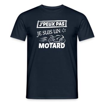j peux pas j ai moto - T-shirt homme - marine - Devant - AI Model Male 178 light (178cm)
