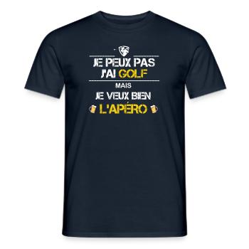 Je peux pas j ai golf humour - T-shirt homme - marine - Devant - AI Model Male 178 light (178cm)