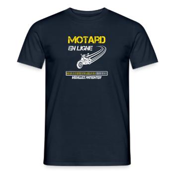 Moto motards humour - T-shirt homme - marine - Devant - AI Model Male 178 light (178cm)