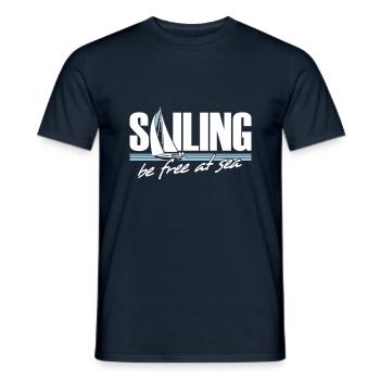 Sailing - Men's T-Shirt - navy - Front - AI Model Male 178 light (178cm)