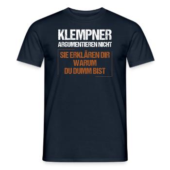 Plumbers don't argue - Men's T-Shirt - navy - Front - AI Model Male 178 light (178cm)