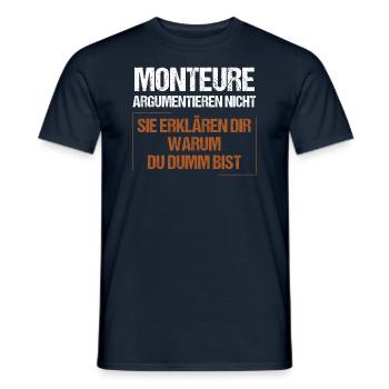 Fitters don't argue - Men's T-Shirt - navy - Front - AI Model Male 178 light (178cm)
