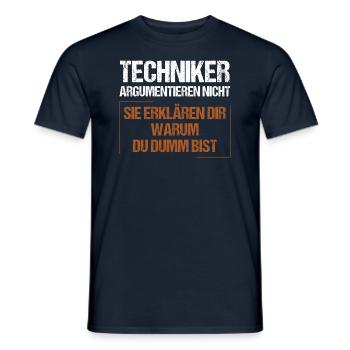 Technicians don't argue - Men's T-Shirt - navy - Front - AI Model Male 178 light (178cm)