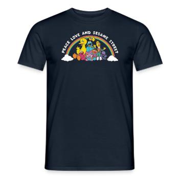 Sesame Street Personnages Avec Arc-En-Ciel - T-shirt homme - marine - Devant - AI Model Male 178 light (178cm)