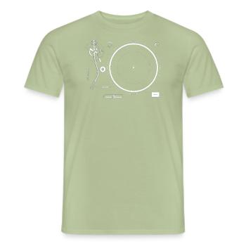 Record Player Parts - Men's T-Shirt - sage - Front - AI Model Male 178 light (178cm)