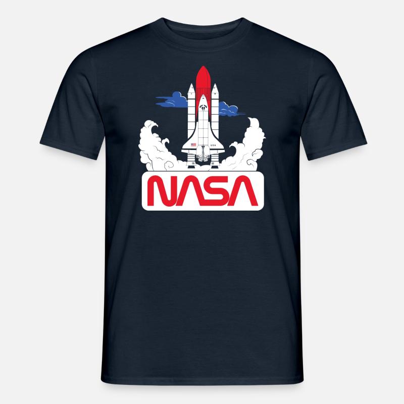 NASA Space Shuttle Start Grafik - Männer T-Shirt - Navy