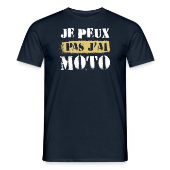 je peux pas j’ai moto cadeau papa fête des père - T-shirt homme - marine - Devant - AI Model Male 178 light (178cm)