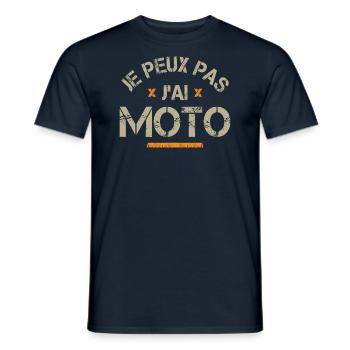 je peux pas j’ai moto cadeau papa fête des père - T-shirt homme - marine - Devant - AI Model Male 178 light (178cm)