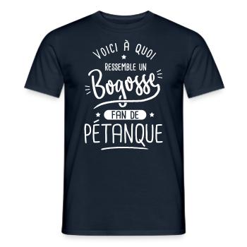 pétanque Bogosse joueur de boules fan de petanque - T-shirt homme - marine - Devant - AI Model Male 178 light (178cm)