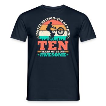 10 Geburtstag Bmx Fahrrad 10 Jahre Geschenk - Männer T-Shirt - Navy - Vorne - AI Model Male 178 light (178cm)