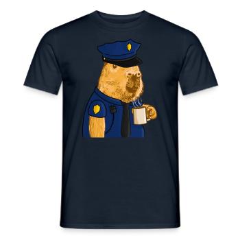 Capybara Police - T-shirt homme - marine - Devant - AI Model Male 178 light (178cm)