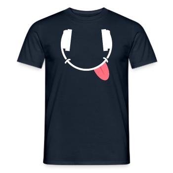 Laughing Headphones | Music, Party, Concert - Men's T-Shirt - navy - Front - AI Model Male 178 light (178cm)