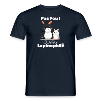 Lapinophile Fan Lapin Humour Animaux Rongeurs - T-shirt homme - marine - Devant - AI Model Male 178 light (178cm)