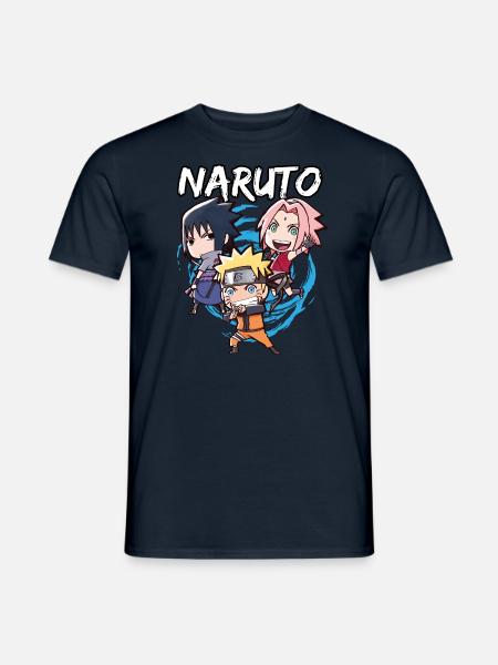 Naruto Shippuden Naruto, Sakura & Sasuke As Chibi - T-shirt uomo - navy