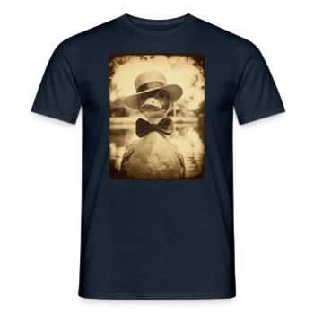 Sir Waddleberry Quackington entspannt sich am Pool - Männer T-Shirt - Navy - Vorne - AI Model Male 178 light (178cm)