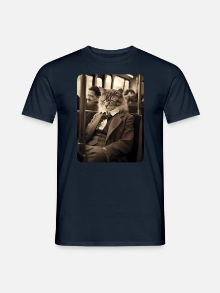 Mr. Whiskers in search of some relaxation - Men's T-Shirt - navy
