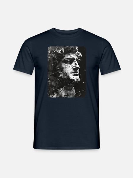 zerbrochenes Gesicht einer Marmorstatue - Männer T-Shirt - Navy
