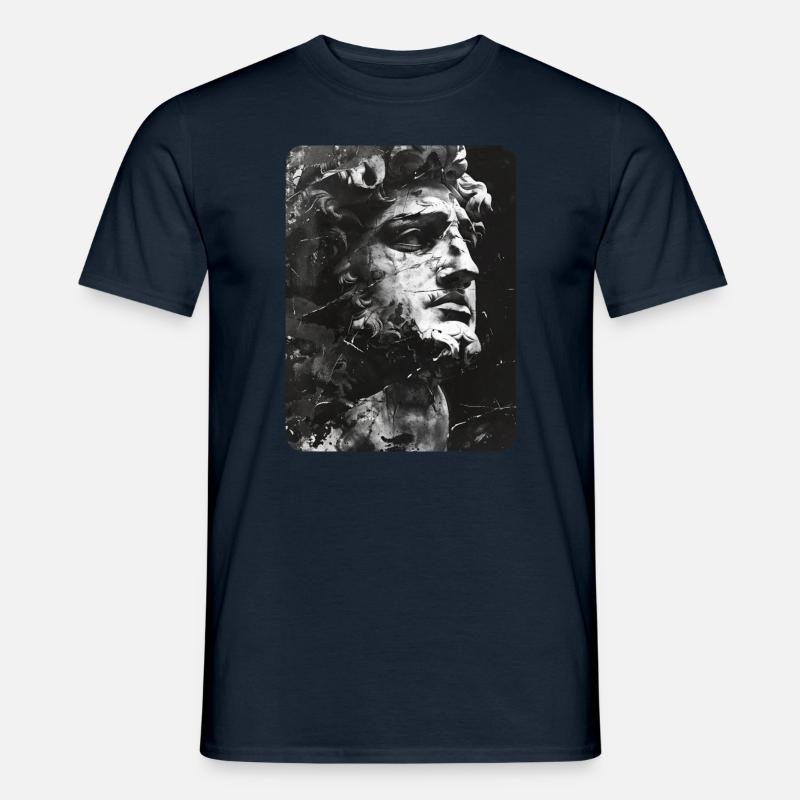 zerbrochenes Gesicht einer Marmorstatue - Männer T-Shirt - Navy
